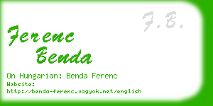 ferenc benda business card